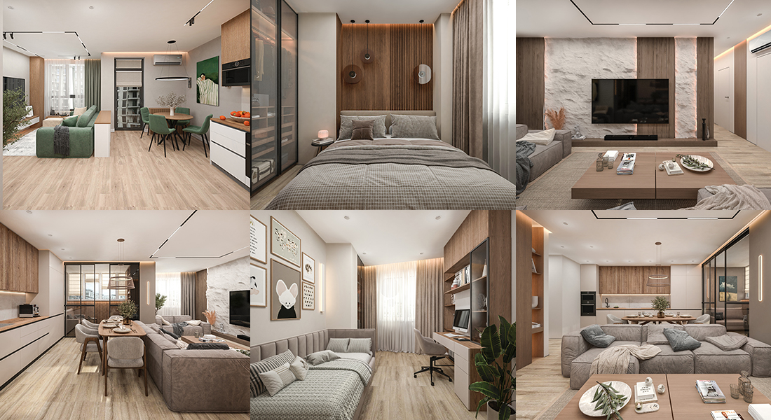 3д визуализация интерьера квартиры