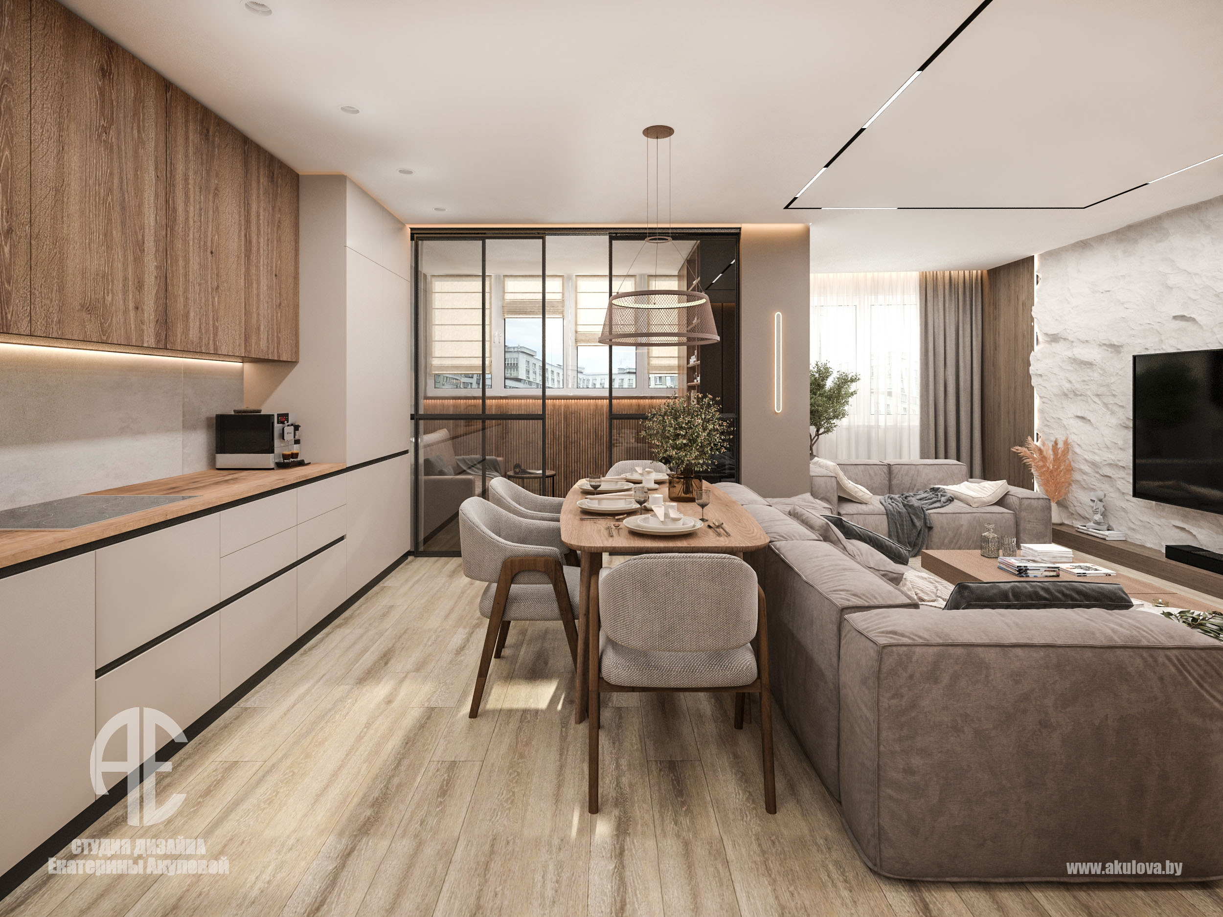 Дизайн интерьера 3-х комнатной квартиры на ул. Скрыганова, 2Б