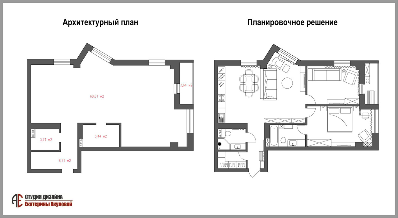 Дизайн интерьера 3-х комнатной квартиры в Новой Боровой