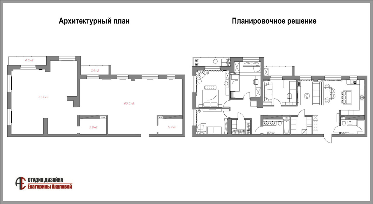 Дизайн интерьера 4-х комнатной квартиры в Новой Боровой