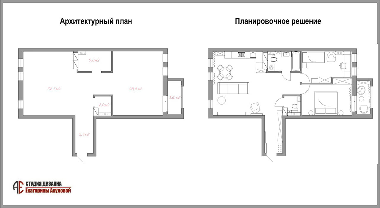 Дизайн интерьера трехкомнатной квартиры в ЖК Комфорт парк