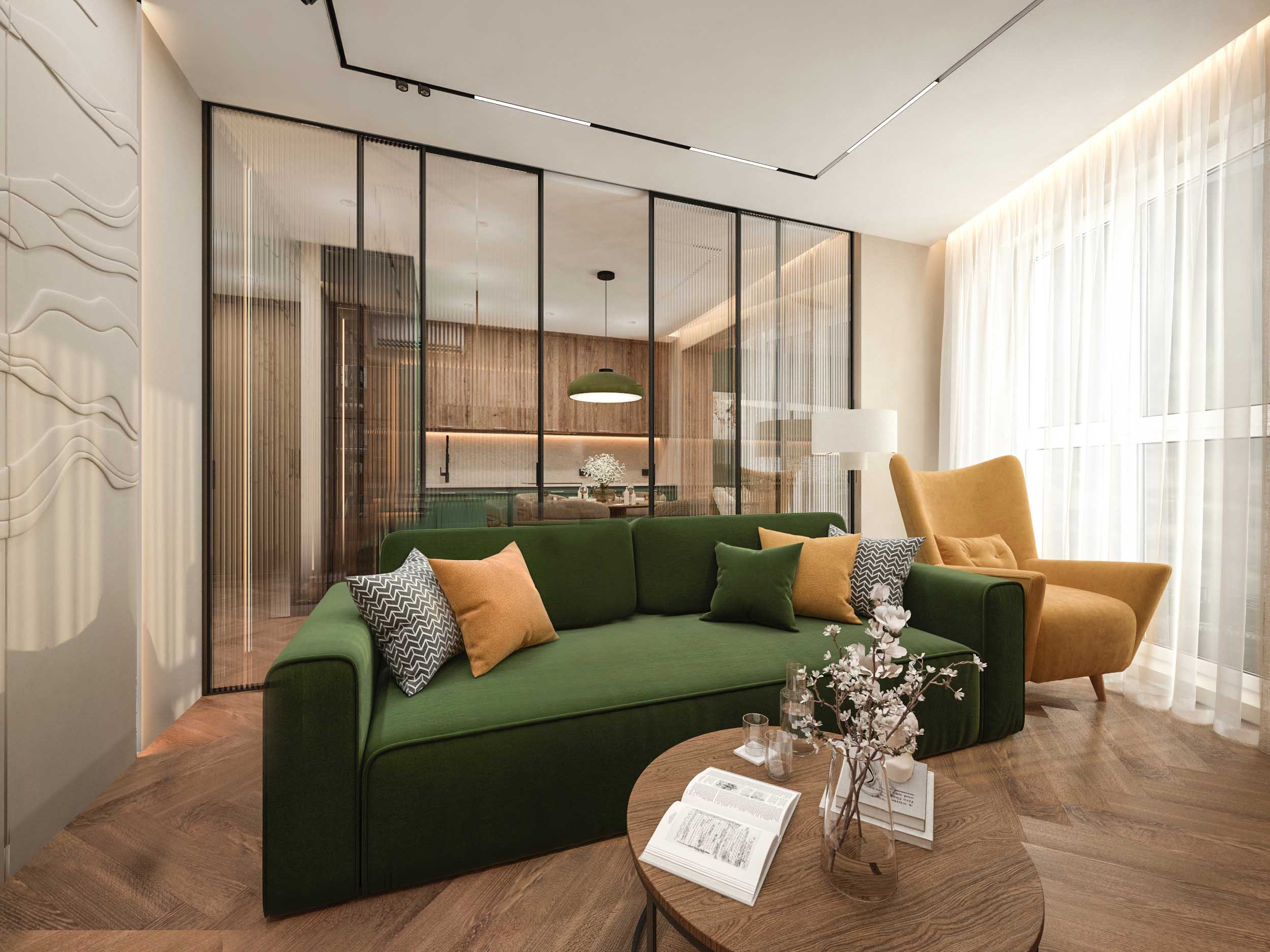 Дизайн интерьера 3-х комнатной квартиры доме Самба ЖК Минск Мир